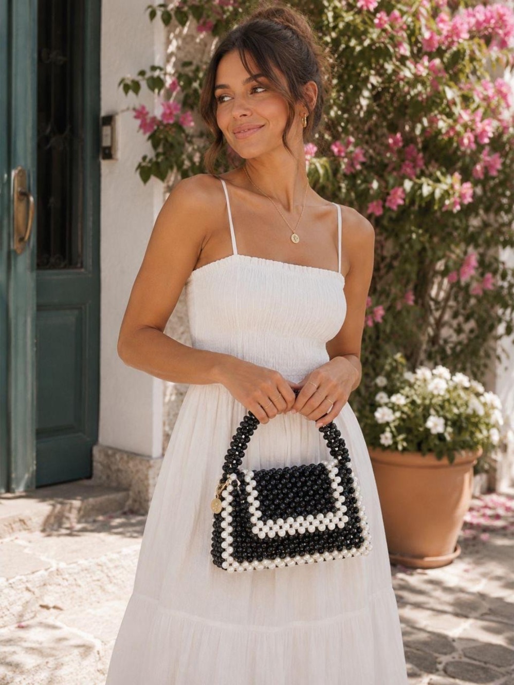 Kate Spade New York x Target Color Block Beaded Crossbody Bag, Black and White